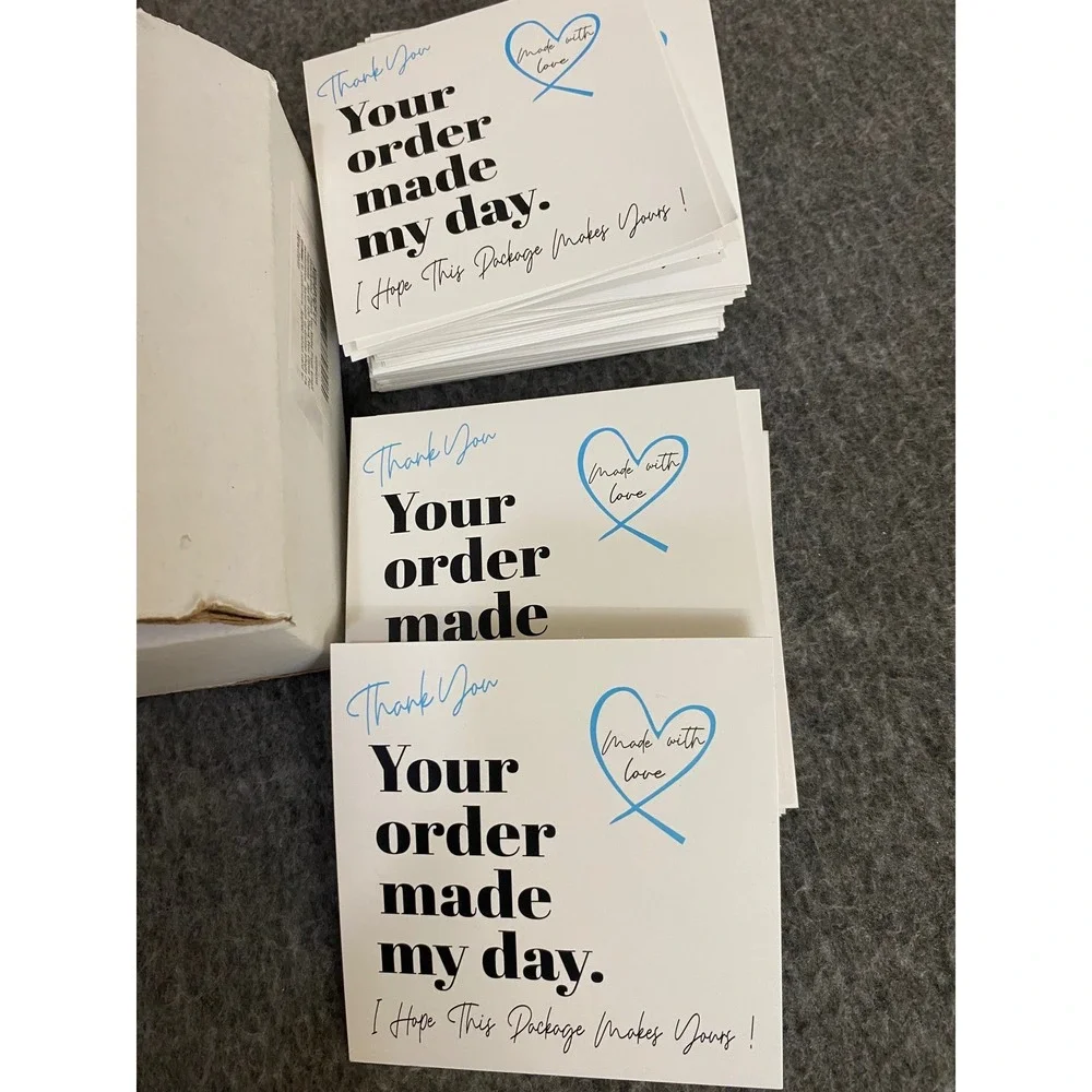 QualityVibe 120 Pack Small Business Thank You Cards 4x4 Square Ecommerce Notes